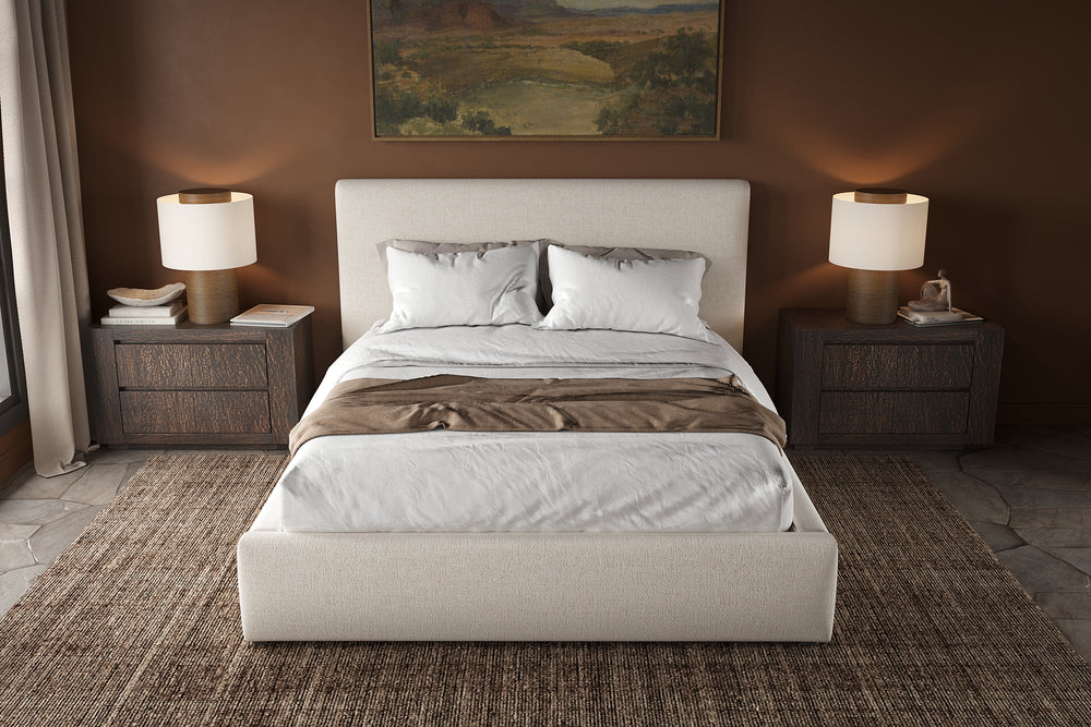 Quinky Bed – Linen Padded Headboard Bed