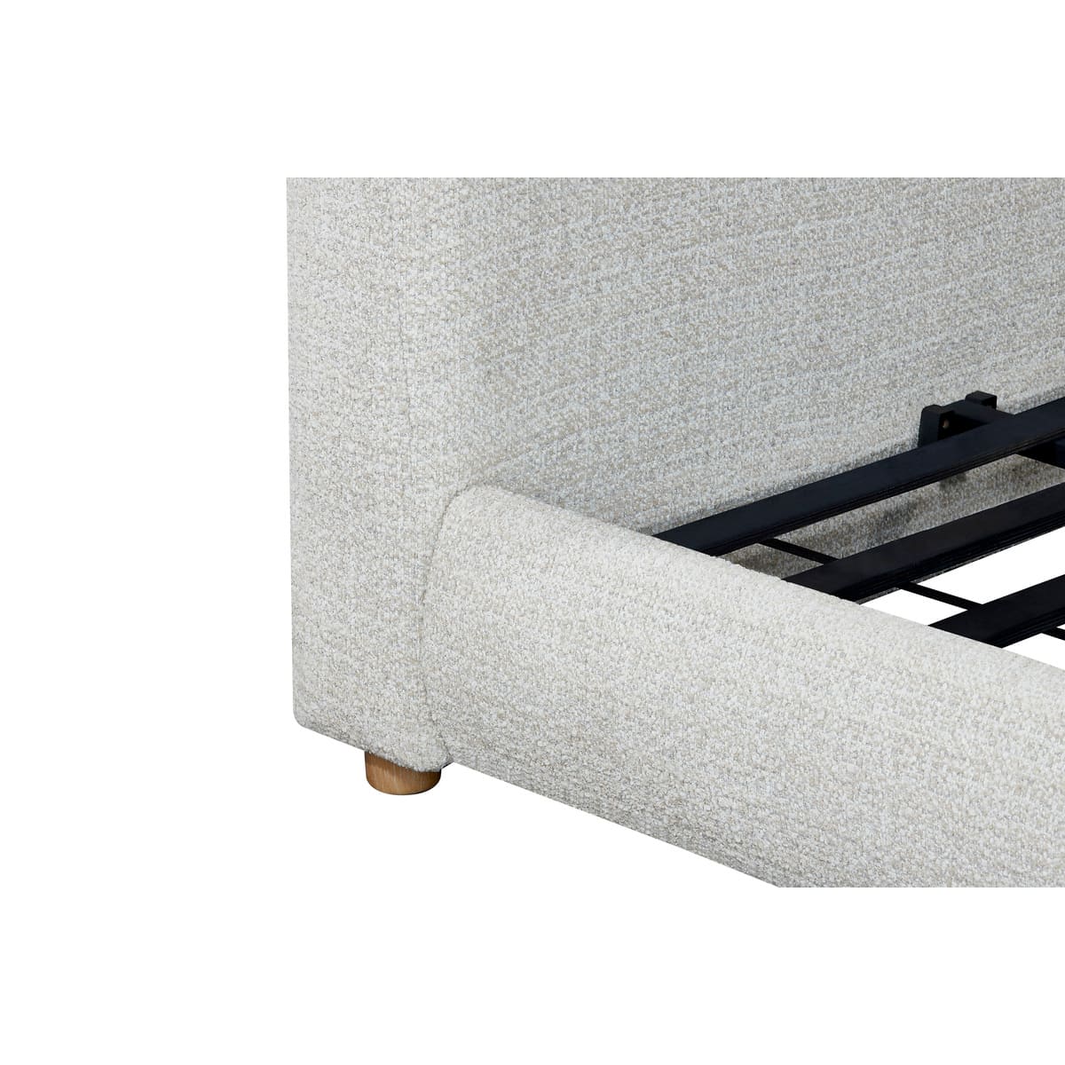 Oliver Bed frame construction - sturdy wooden base with upholstery