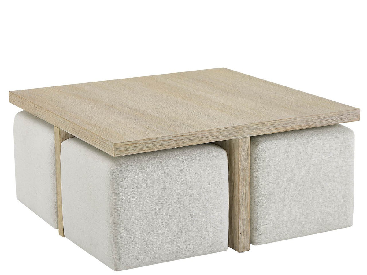 Oasis- Coastal Living Home Collection Dockside Cocktail Table with Ottomans - Default - U533828_4