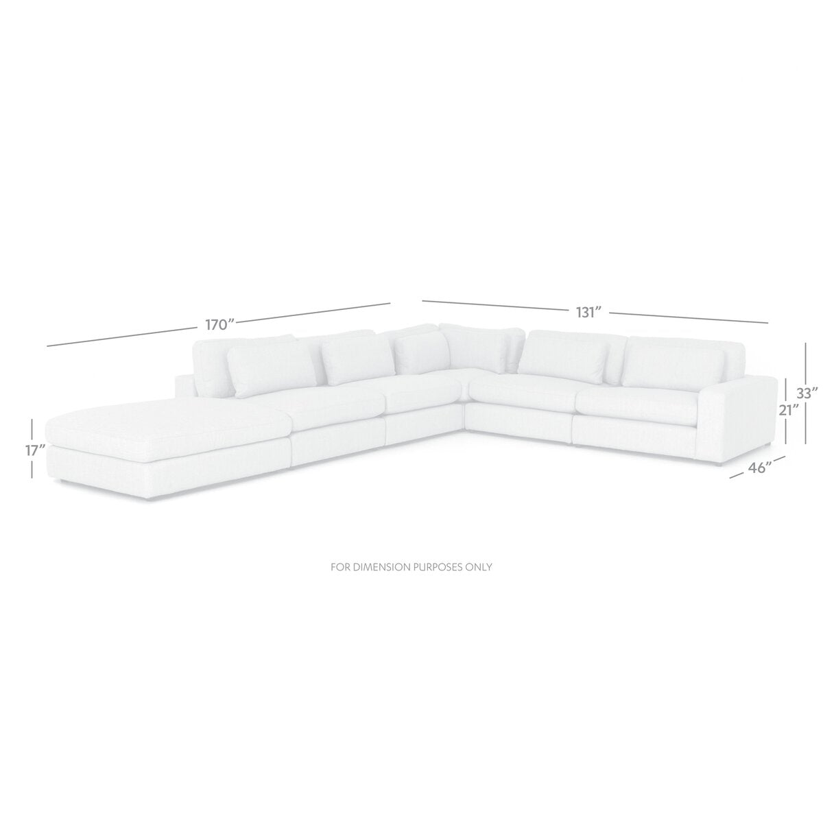 Bloor 5-Piece Sectional - Essence Natural - Raf Sofa W/ Ottoman - UATR-066-377-S5_5