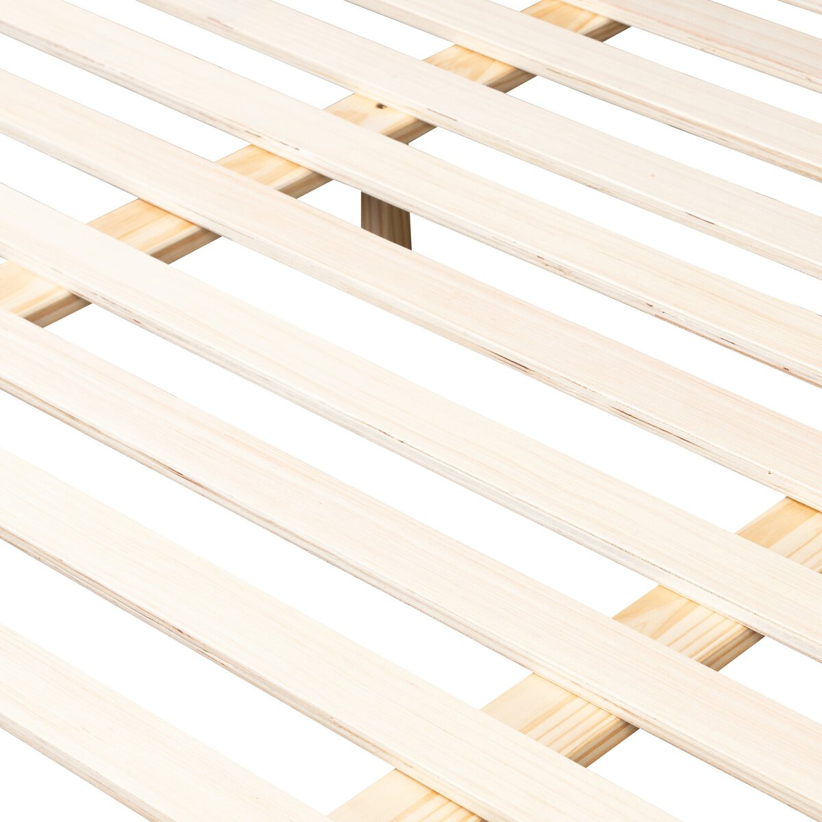 Close-up of wooden slats on a white background