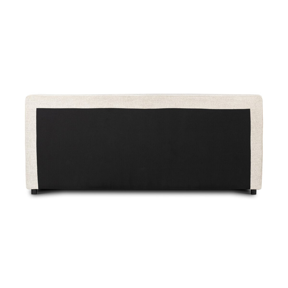 Black rectangular object with white border on a white background