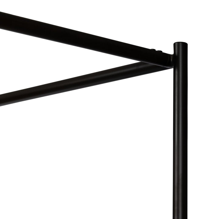 Black metal frame on a white background