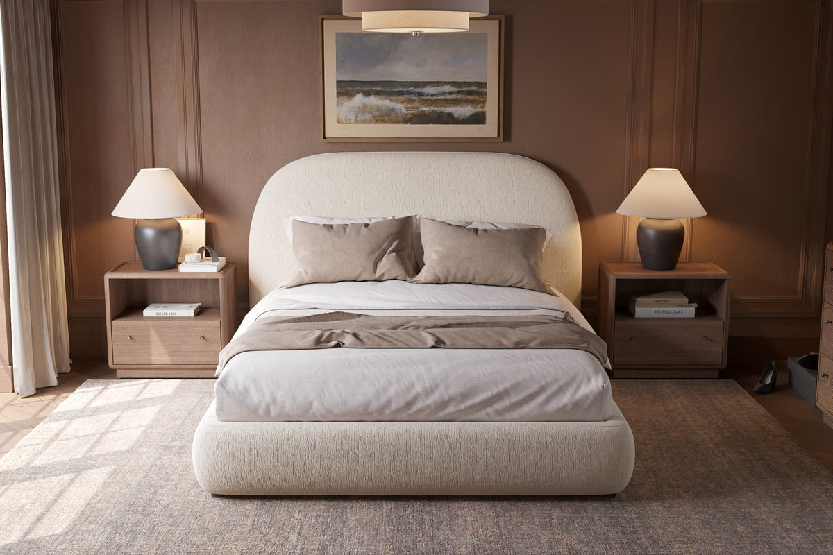 Asher Storage Bed cream queen hydraulic storage bed