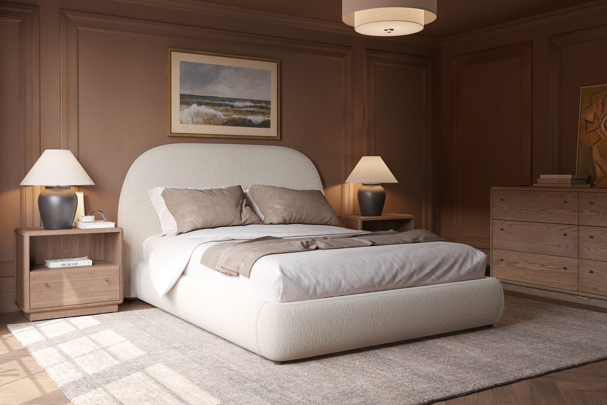 Asher Storage Bed performance fabric upholstery detail