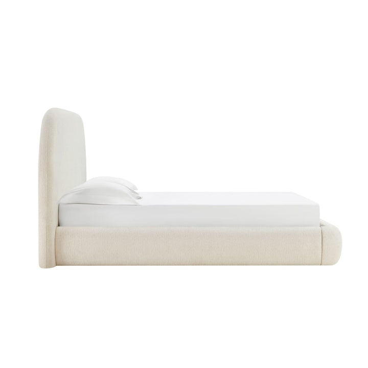 Asher Storage Bed cream king side profile view