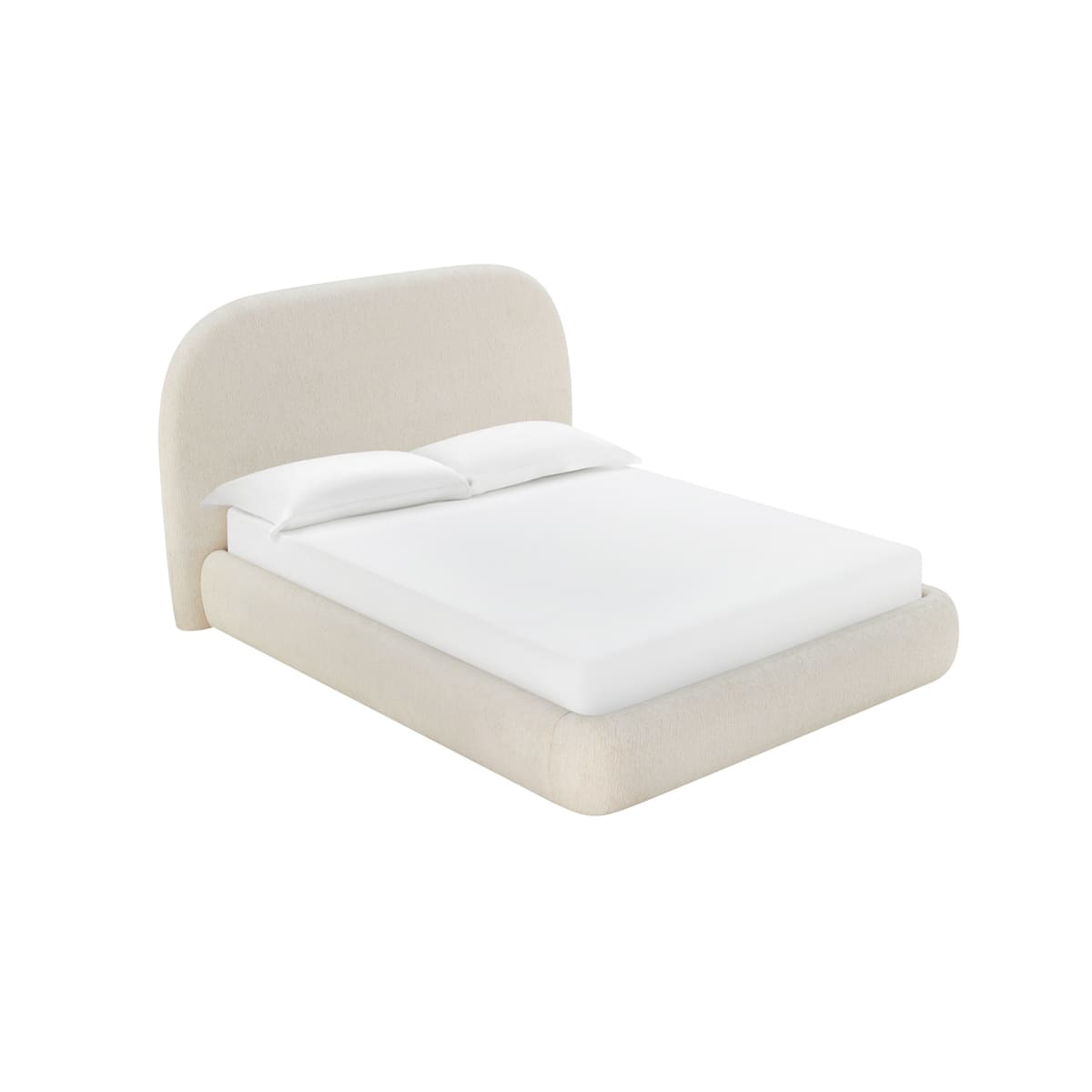 Asher Storage Bed cream king side profile view