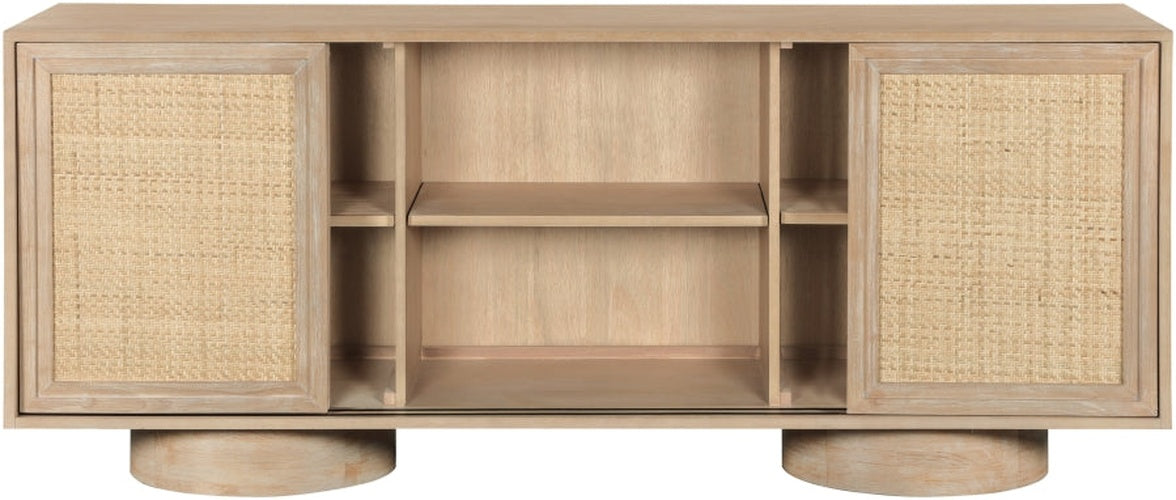 Windsor Solid Wood And Natural Cane Sideboard / Buffet