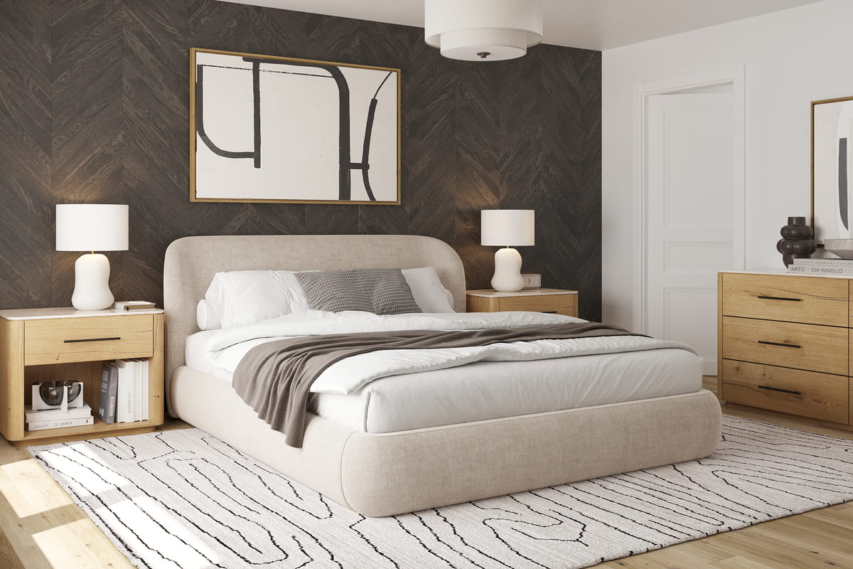 Chelsea Bed contemporary minimalist design with clean architectural lines