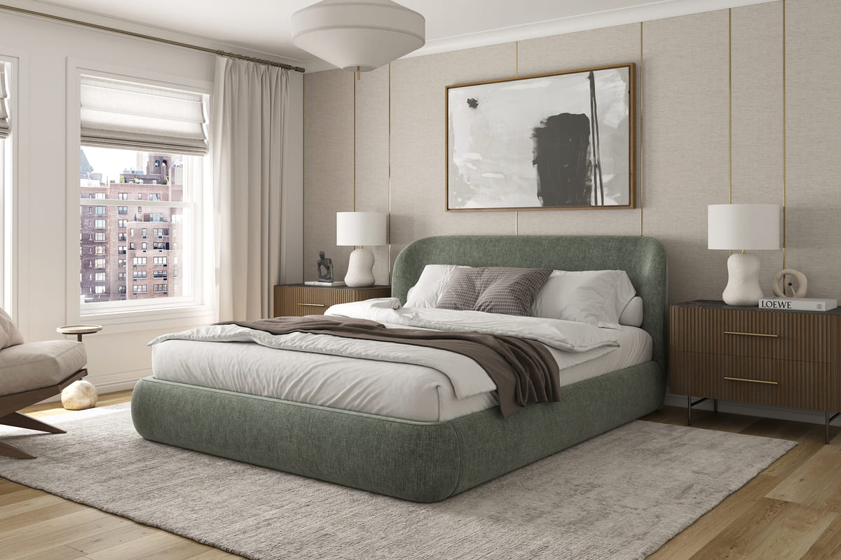 Chelsea Bed - Soft Rounded Upholstered Bed