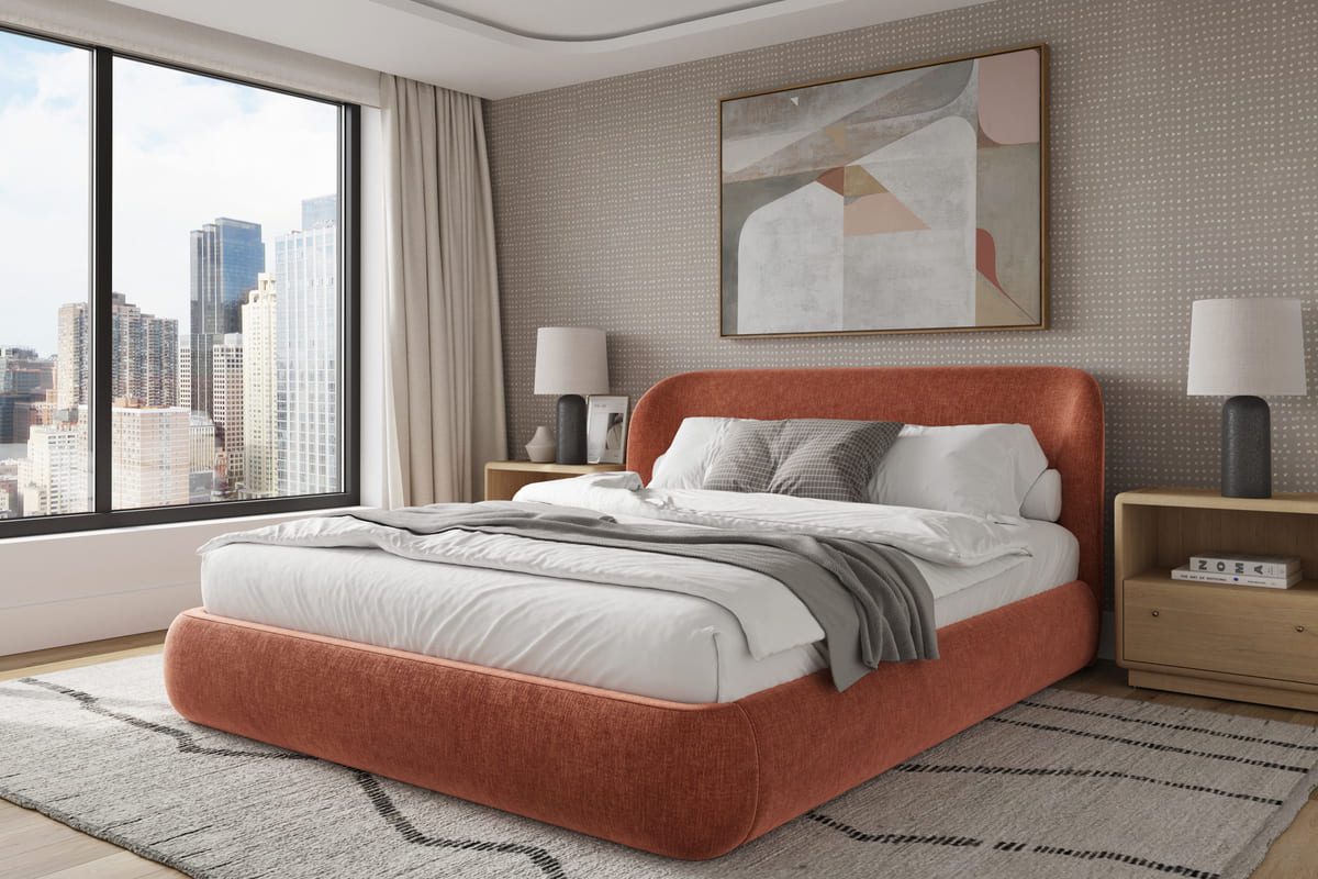 Chelsea Bed - Soft Rounded Upholstered Bed