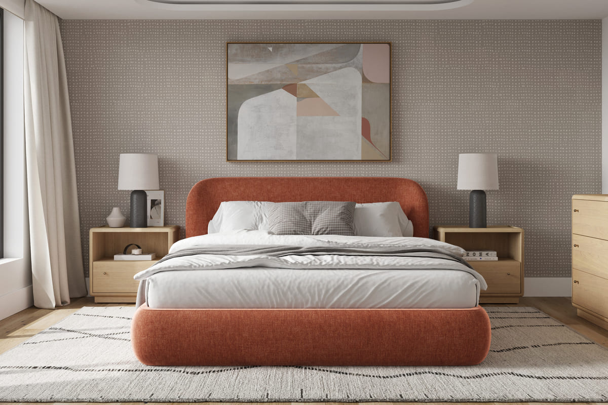 Chelsea Bed - Soft Rounded Upholstered Bed