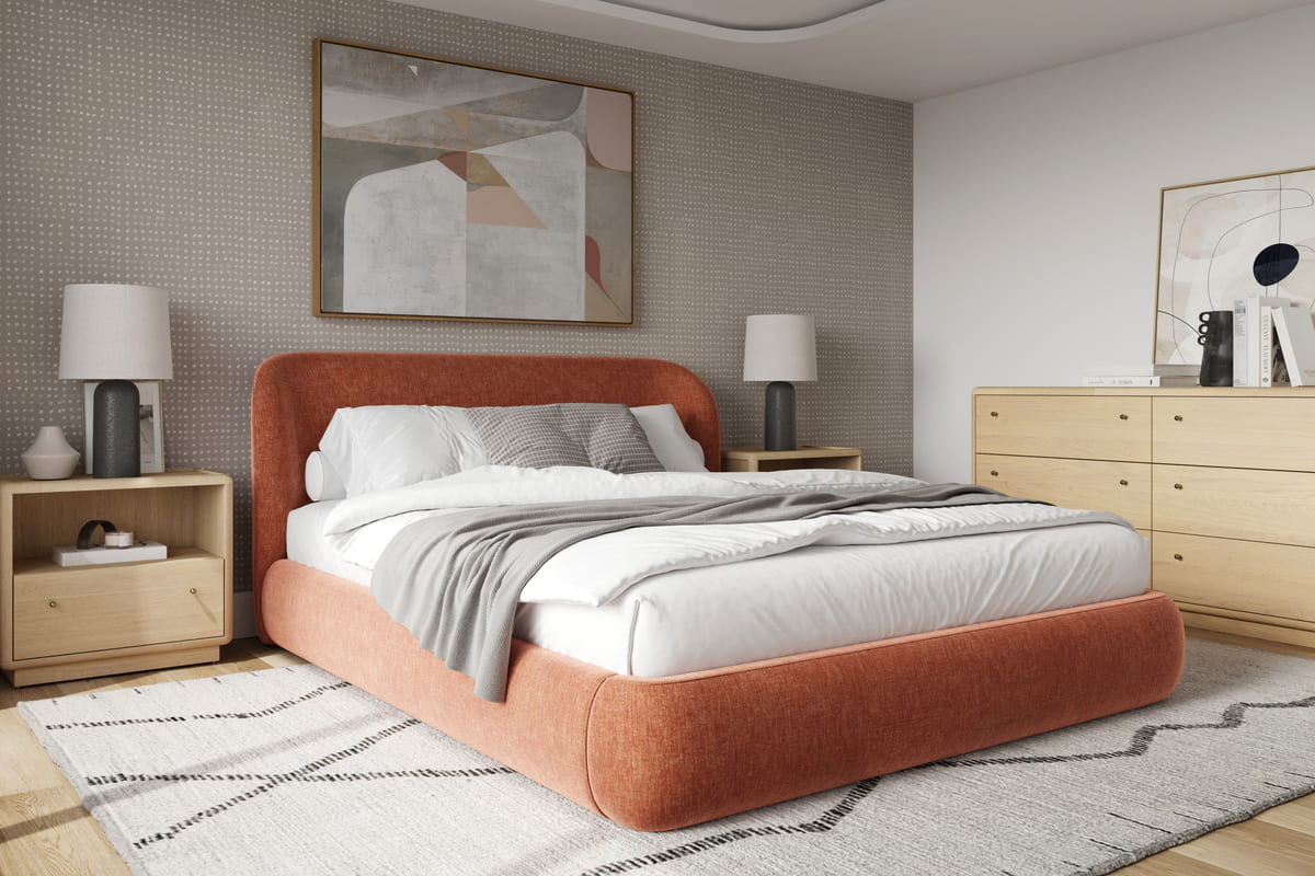Chelsea Bed - Soft Rounded Upholstered Bed