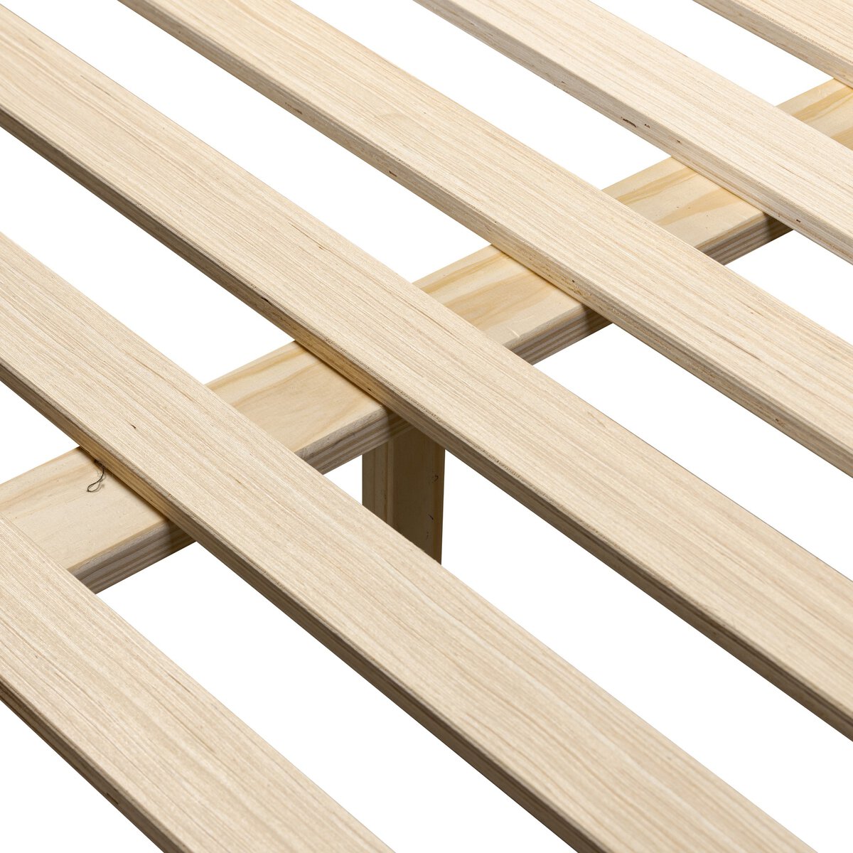 Close-up of a wooden lattice structure on a white background