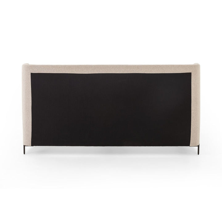 Dobson King bed with gunmetal-finished iron cradle legs