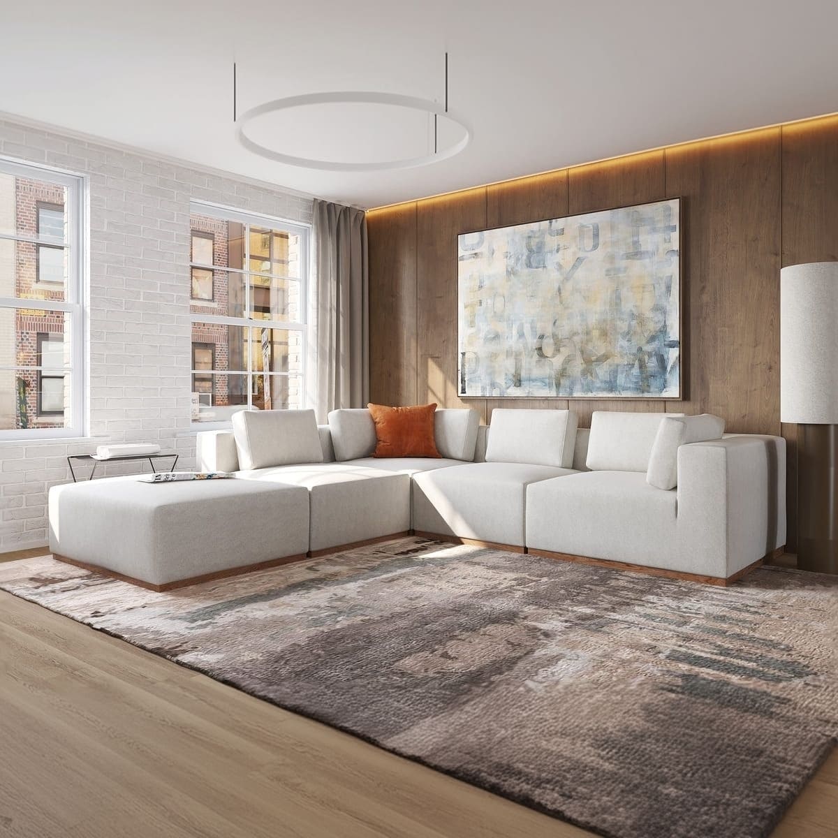 Emerson 4-pc Modular Sofa W/Ottoman