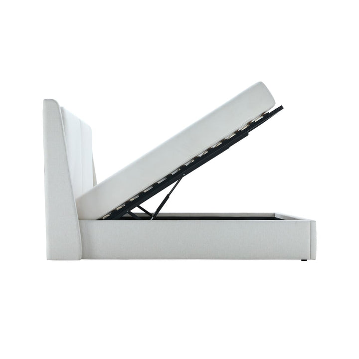 Grayson storage bed hydraulic lift mechanism with sturdy metal frame and wooden slats