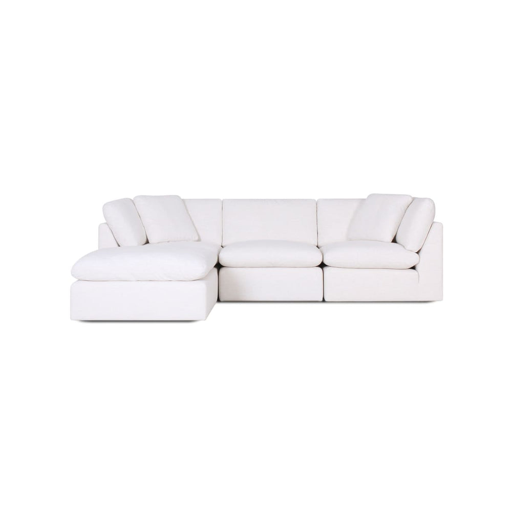 White sectional sofa on a white background