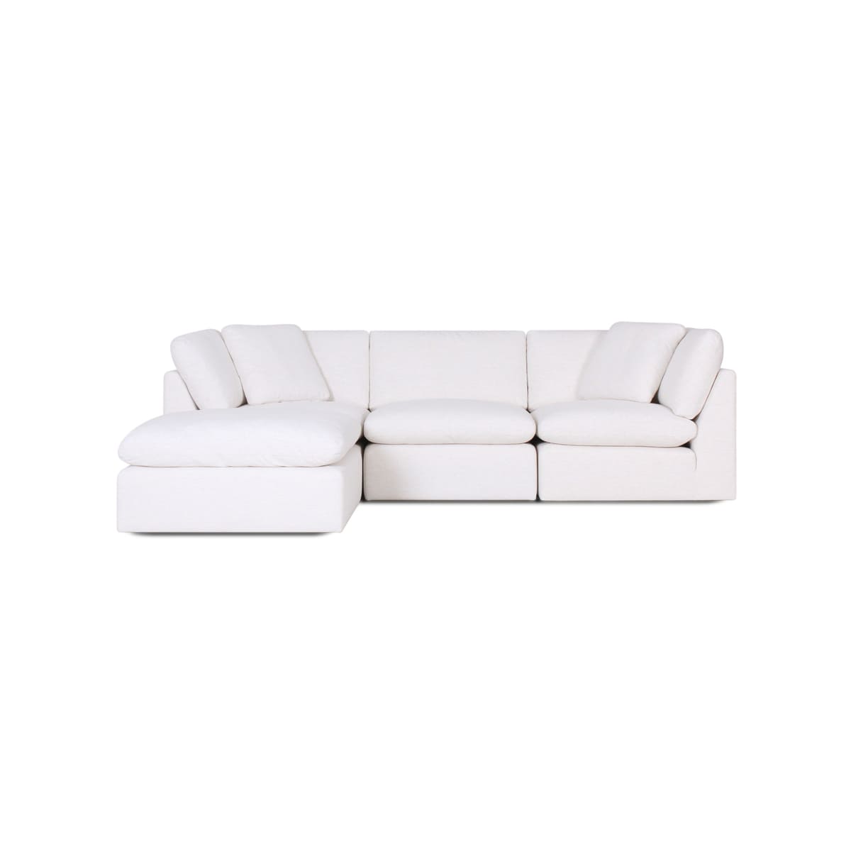 White sectional sofa on a white background