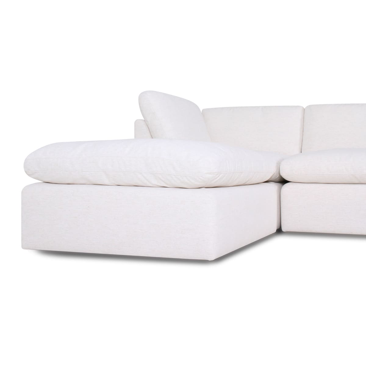 White sectional sofa on a white background