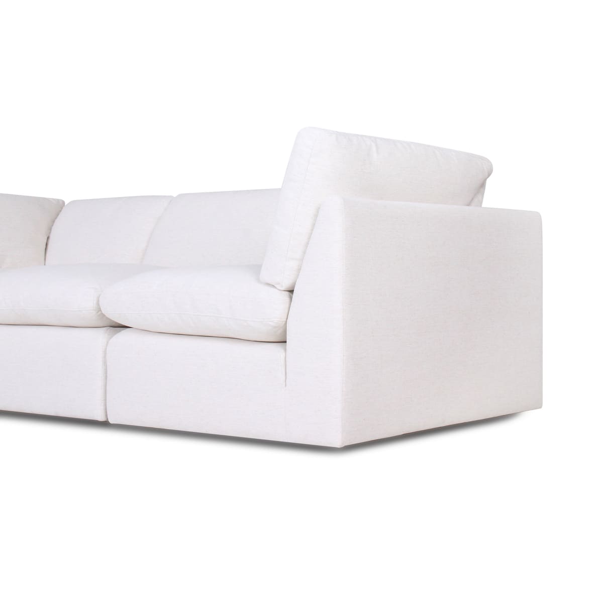 White sectional sofa on a white background