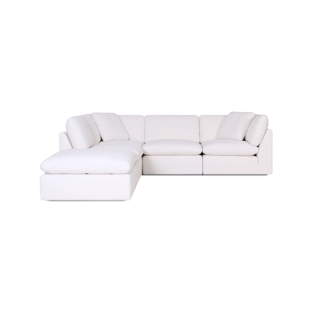 White sectional sofa on a white background