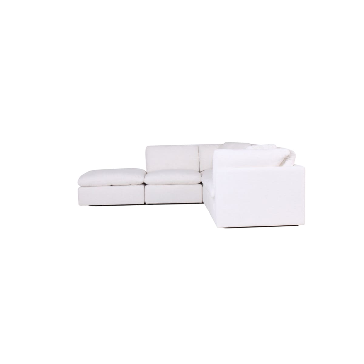White sectional sofa on a white background