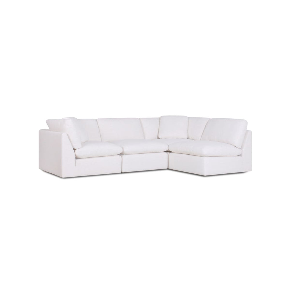 White sectional sofa on a white background
