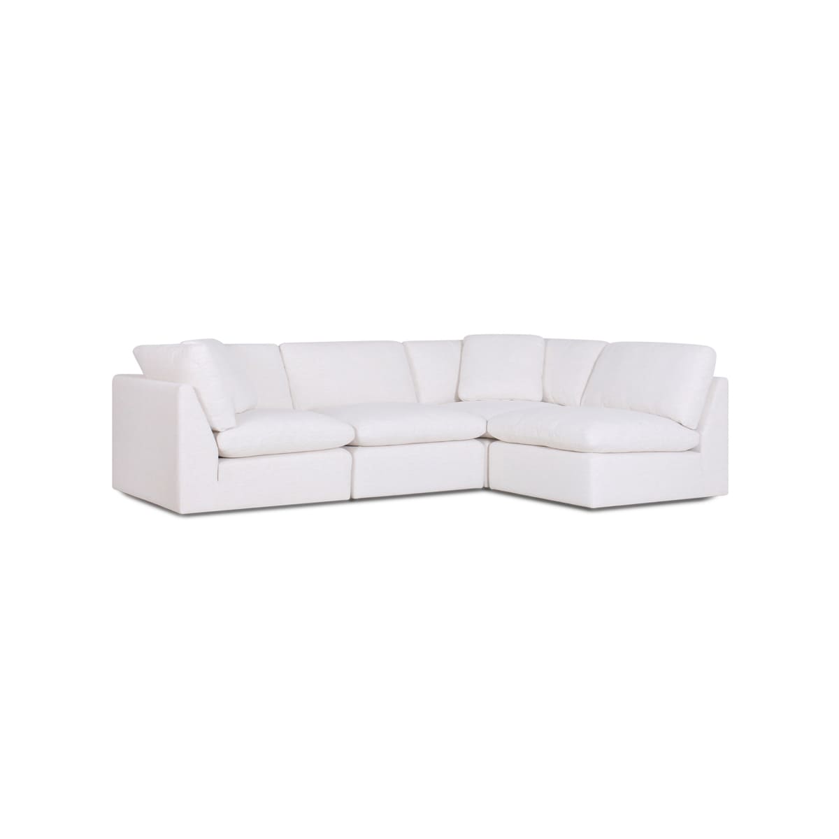 White sectional sofa on a white background