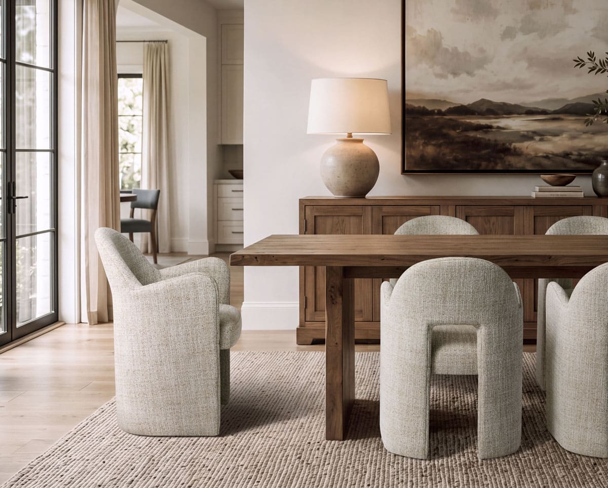 Kove Tweed Upholstered Dining Armchair