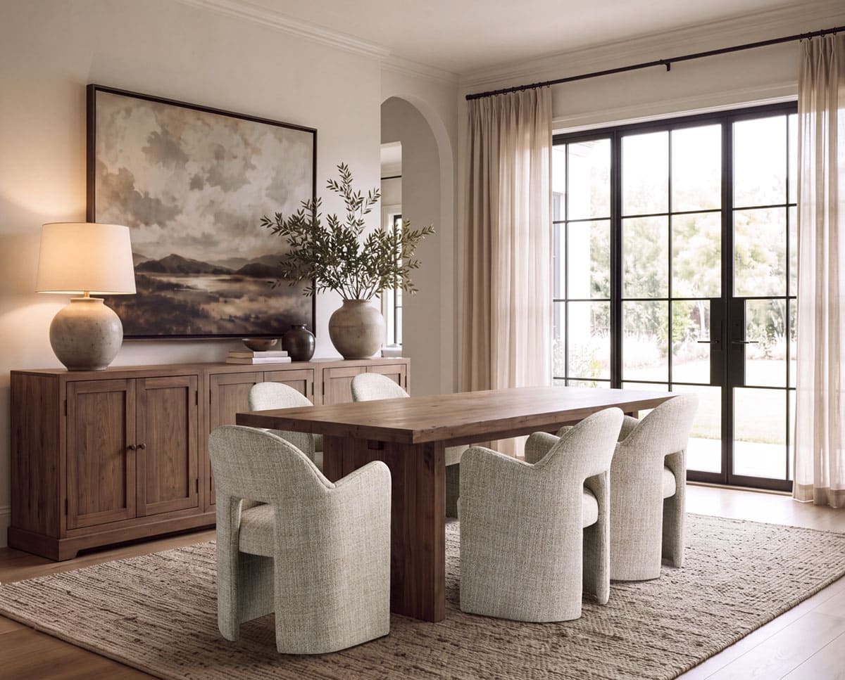 Kove Tweed Upholstered Dining Armchair