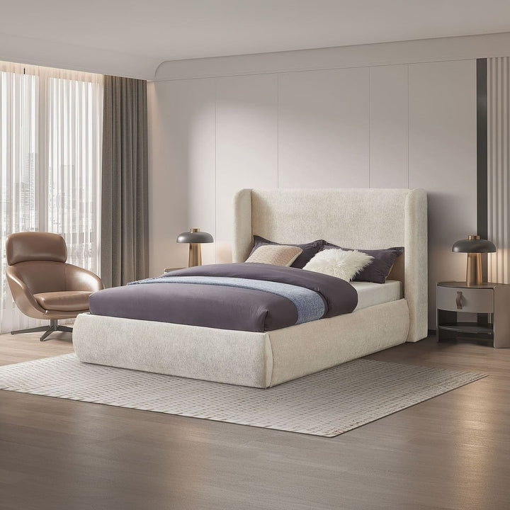 Lia Bed - Modern upholstered king size bedroom furniture with plush upholstery