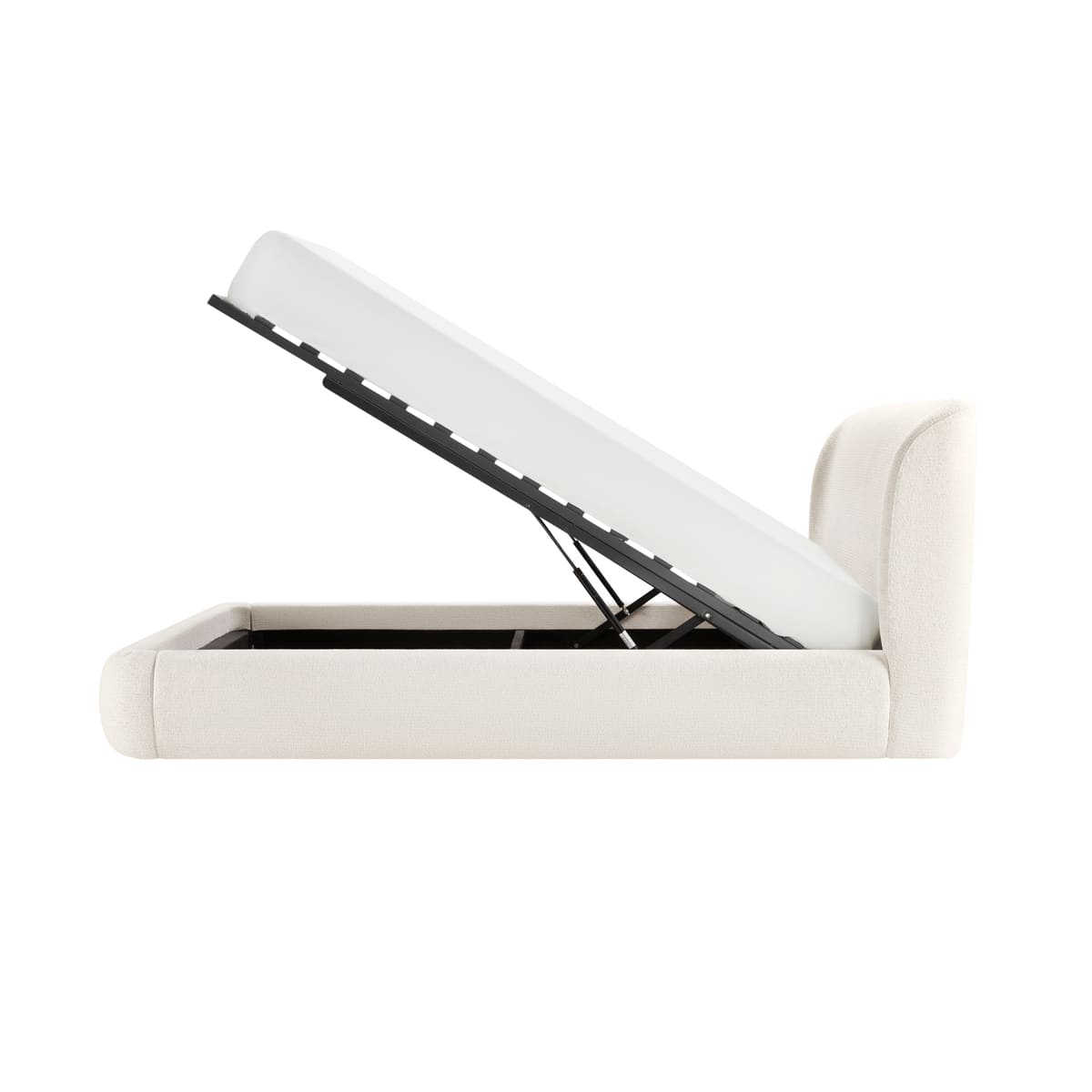 Lula Storage Bed light beige option - modern upholstered storage bed