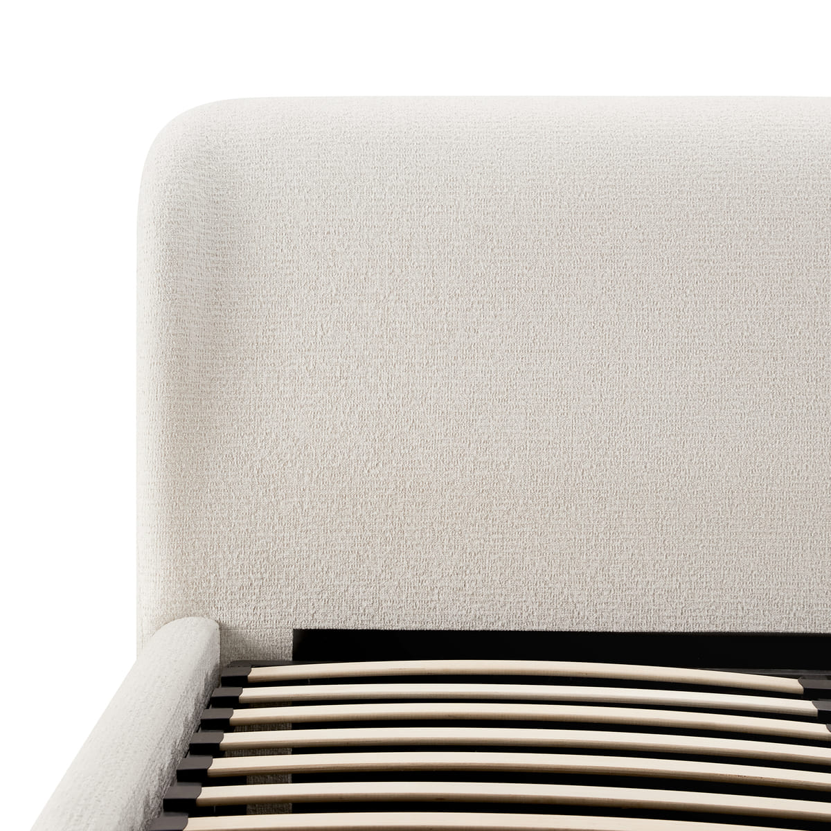 Storage bed headboard detail - high-performance fabric texture