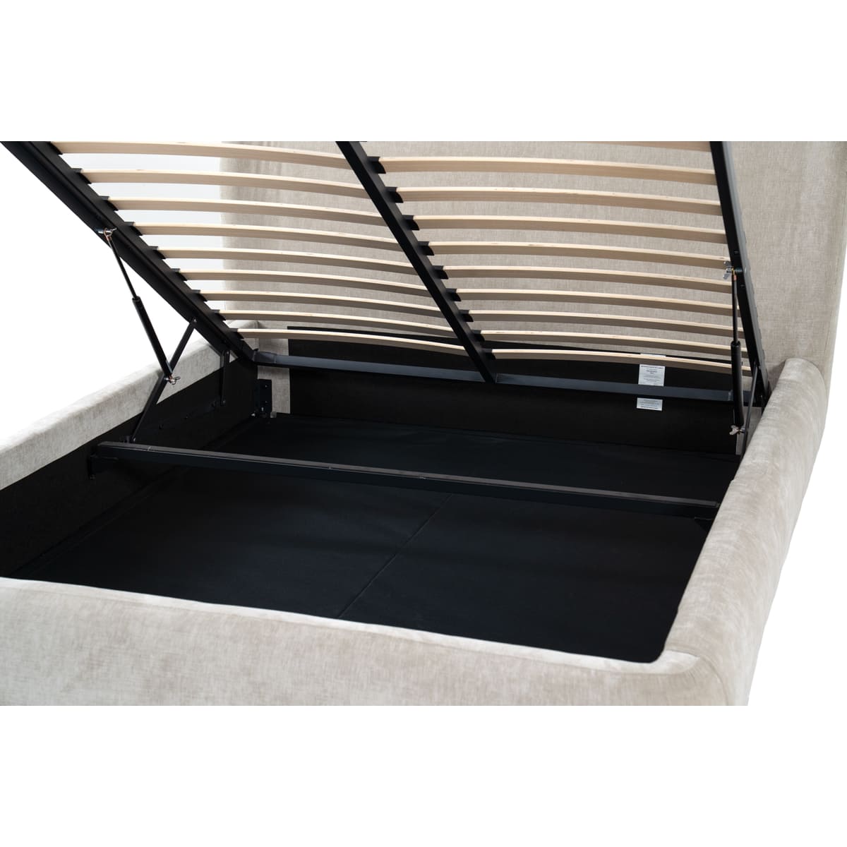 Off-white fabric upholstery - Lula Storage Bed soft durable finish