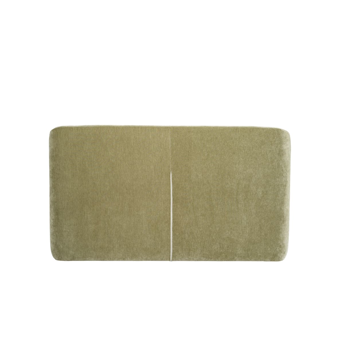 Rectangular green cushion on a white background