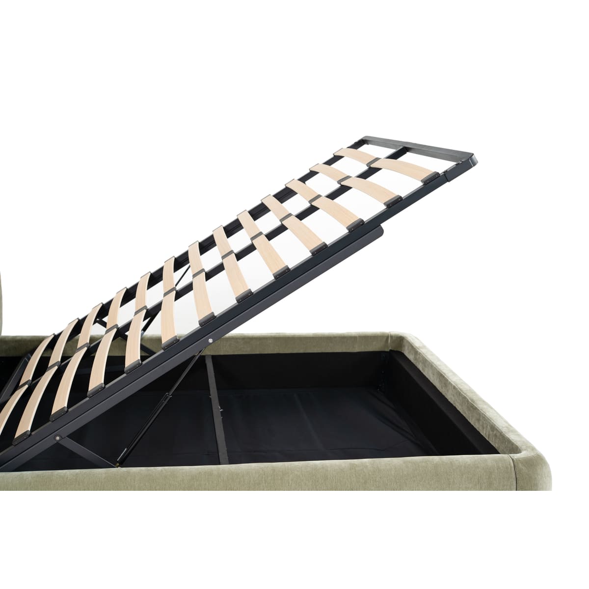 Lula Bed storage mechanism - discreet built-in bedroom storage solution