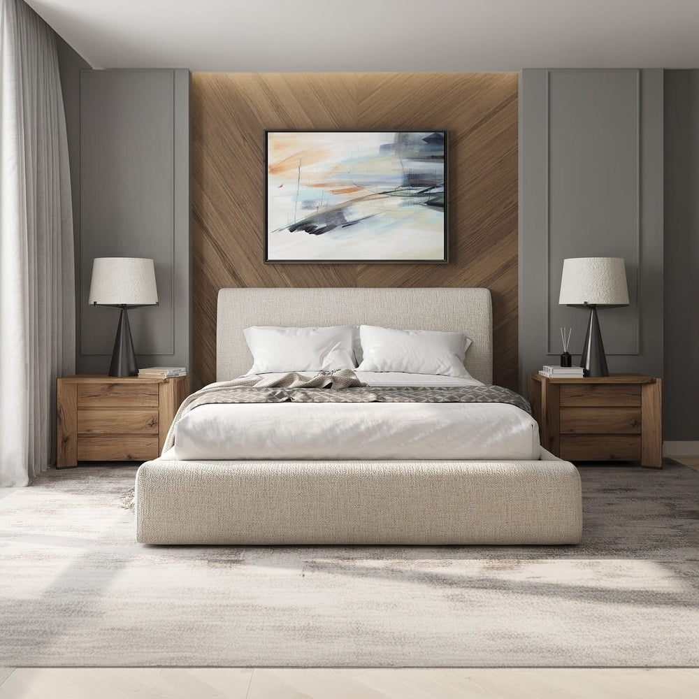 Noelle upholstered bed King size with padded headboard