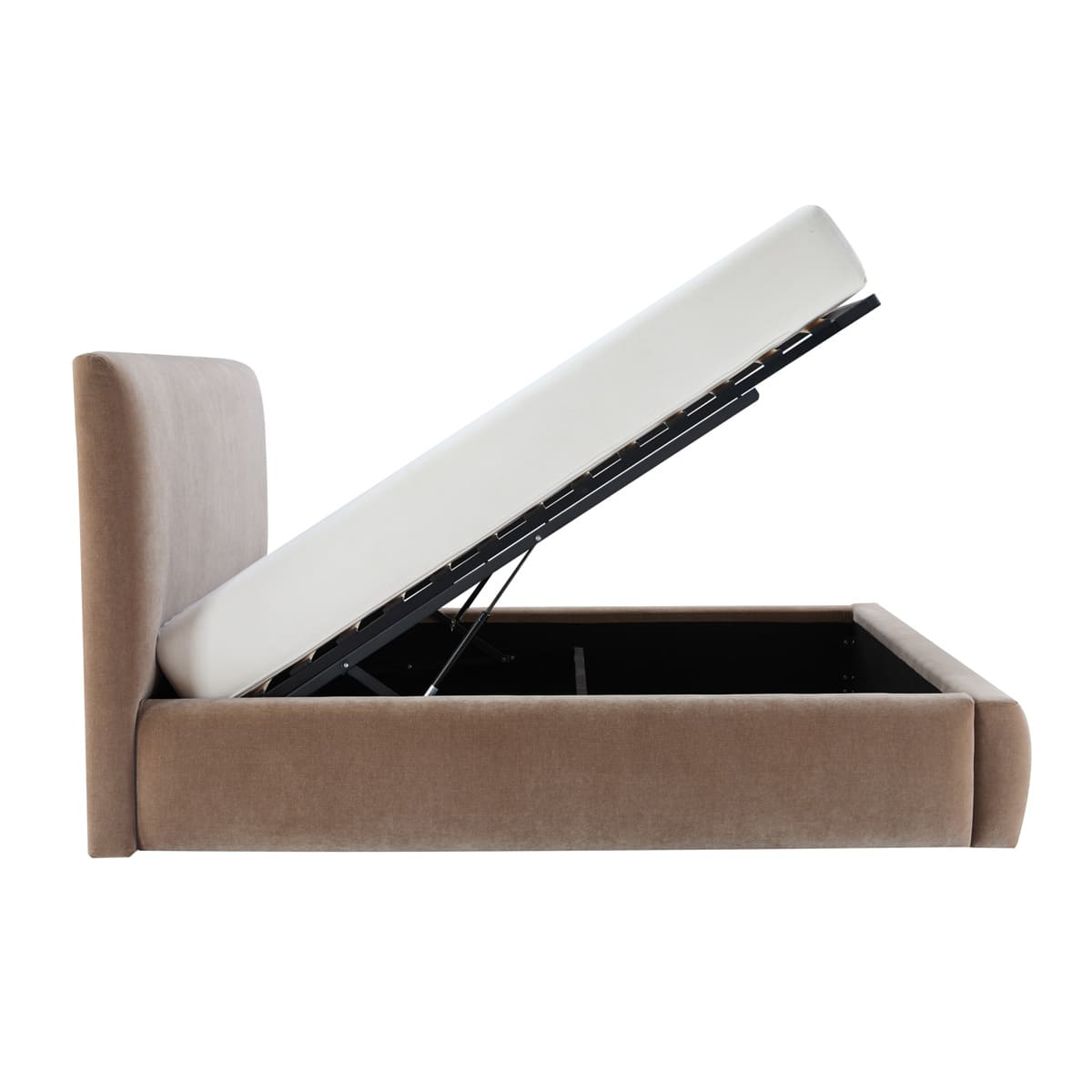 Noelle Storage Bed — Lift-up Storage, Linen Fabric