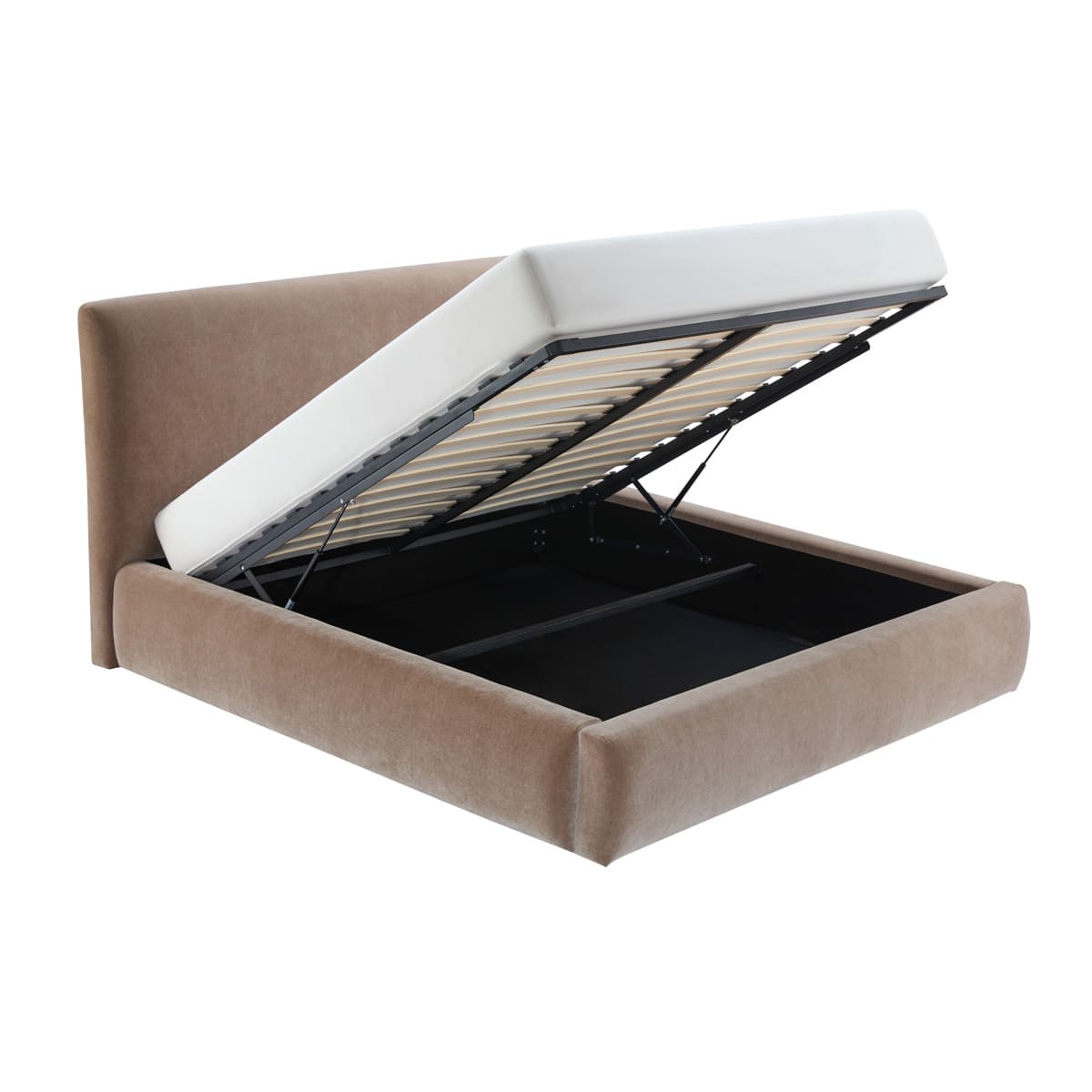 Noelle Storage Bed — Lift-up Storage, Linen Fabric