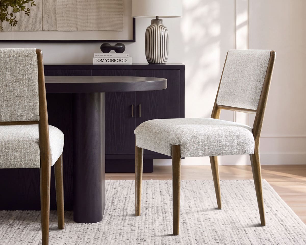 Oren Upholstered Dining Chair with Solid Oak Frame