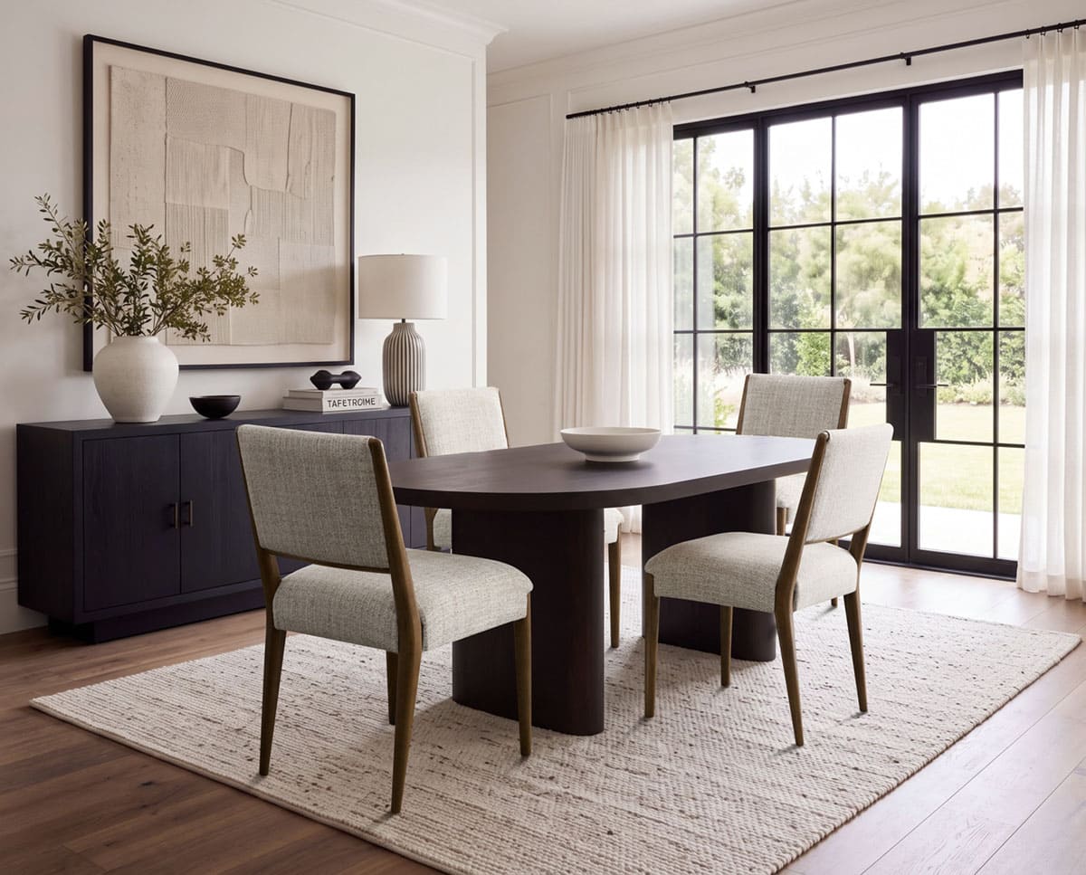 Oren Upholstered Dining Chair with Solid Oak Frame