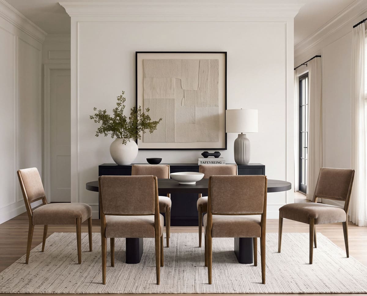 Oren Upholstered Dining Chair with Solid Oak Frame