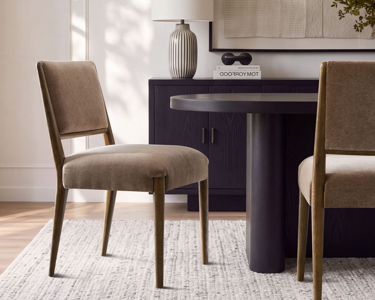 Oren Upholstered Dining Chair with Solid Oak Frame