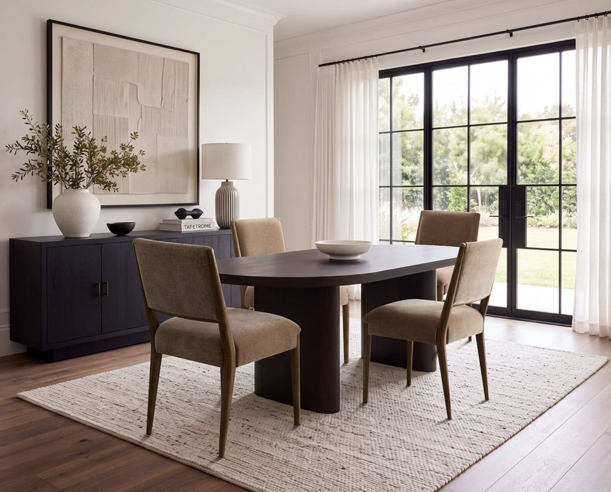Oren Upholstered Dining Chair with Solid Oak Frame