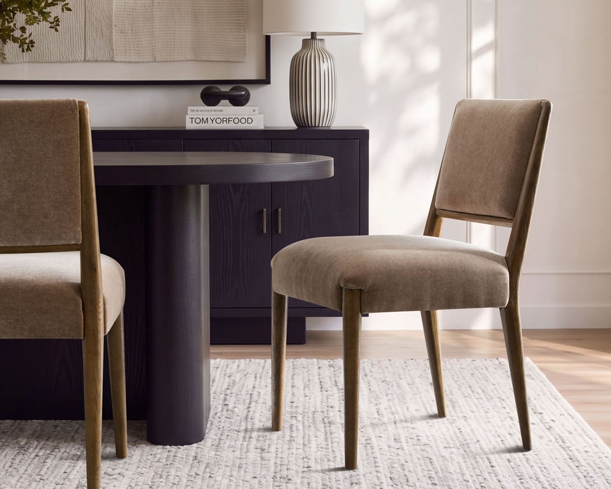 Oren Upholstered Dining Chair with Solid Oak Frame