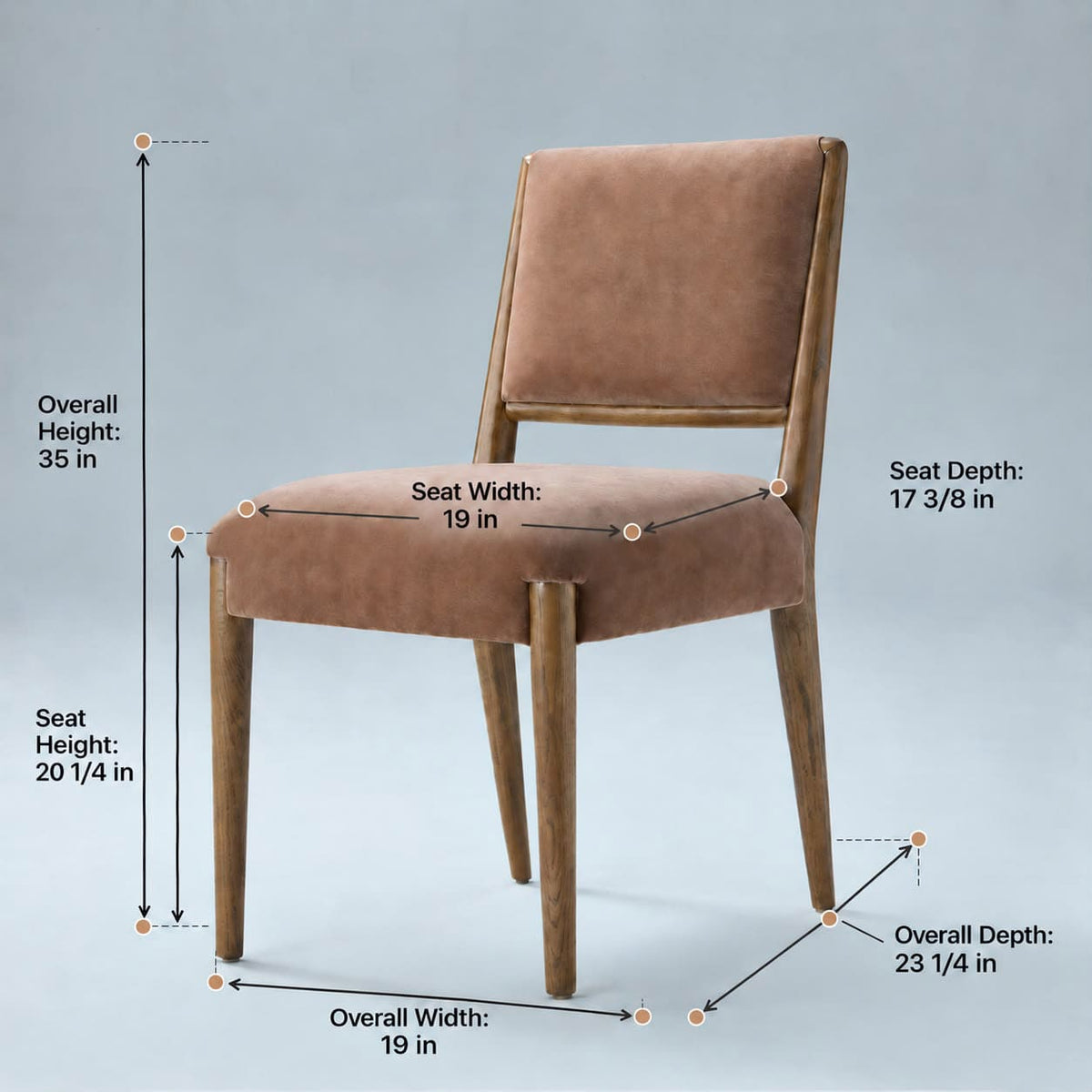 Oren Upholstered Dining Chair with Solid Oak Frame