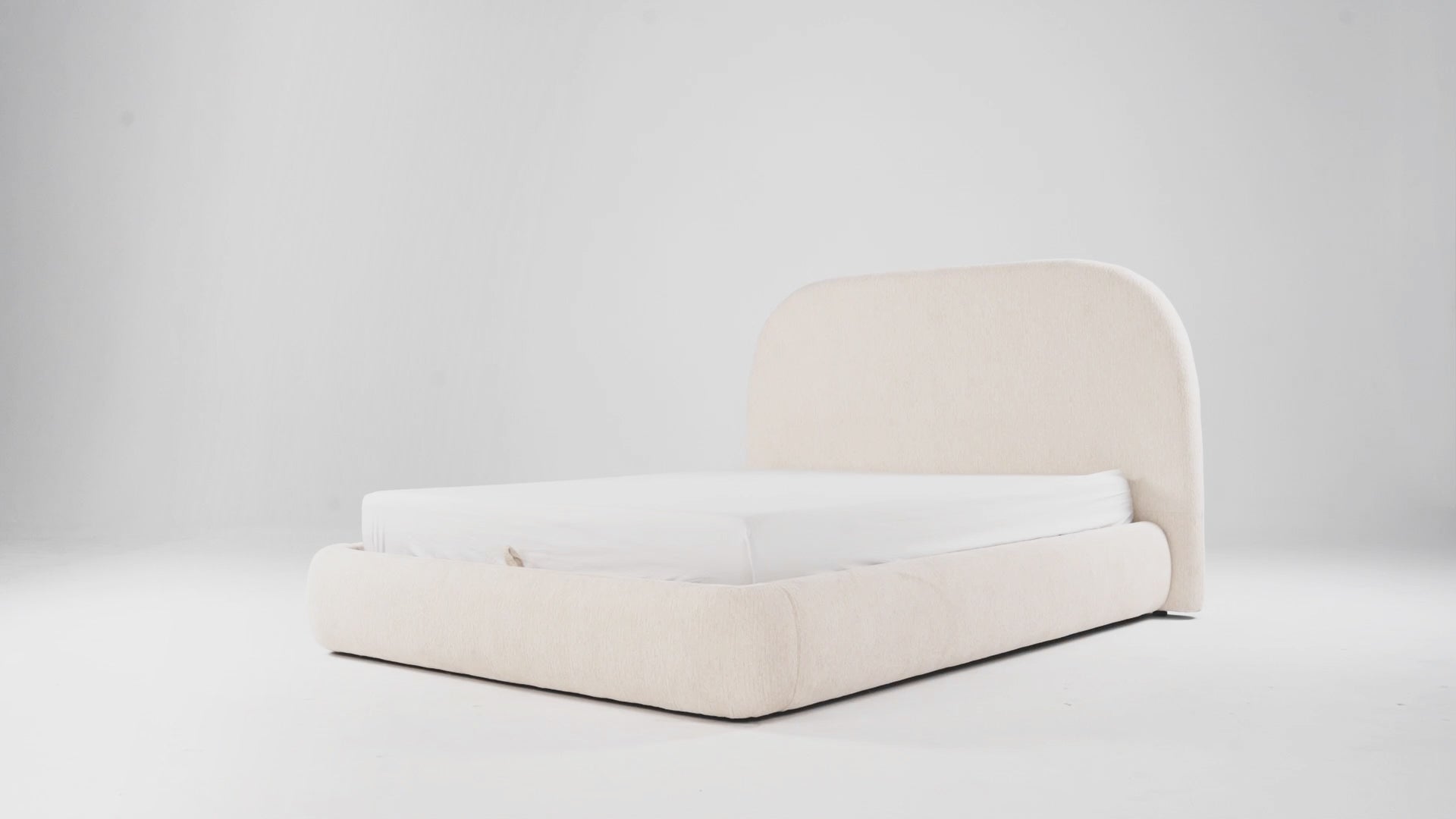 Asher Storage Bed cream king full front view