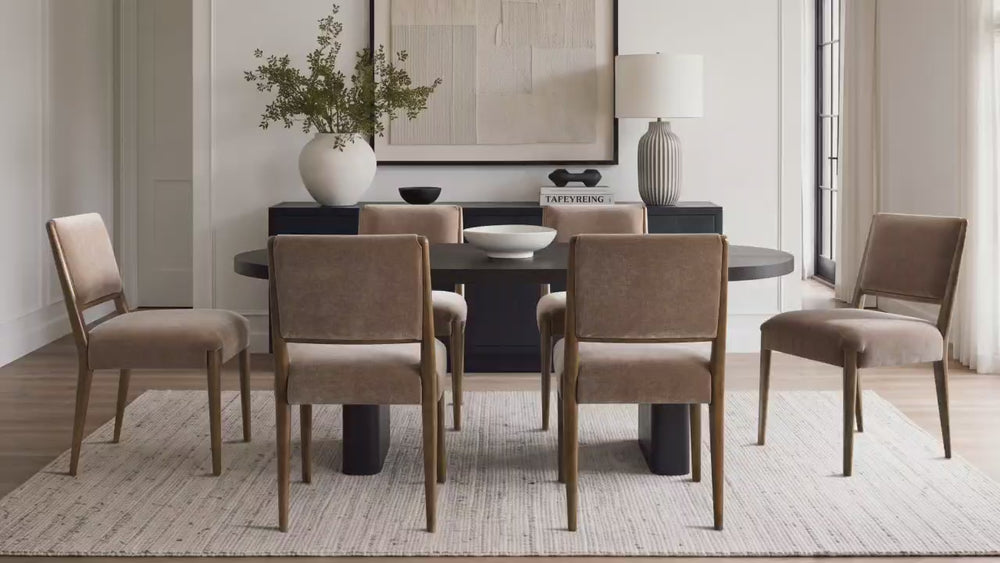 Oren Upholstered Dining Chair with Solid Oak Frame