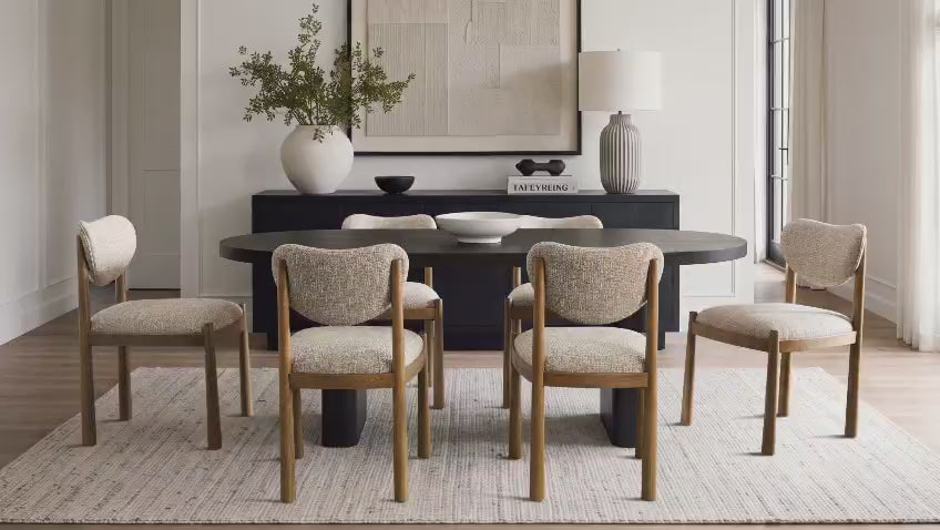 Vela Upholstered Dining Chair with Solid Oak Frame